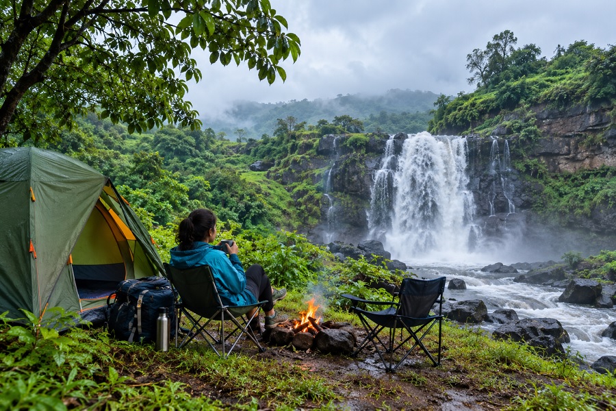 Monsoon Camping Near Waterfalls: A Refreshing Nature Adventure 